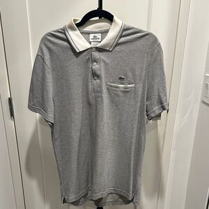 Lacoste Men's Polo Shirt in Gray and White